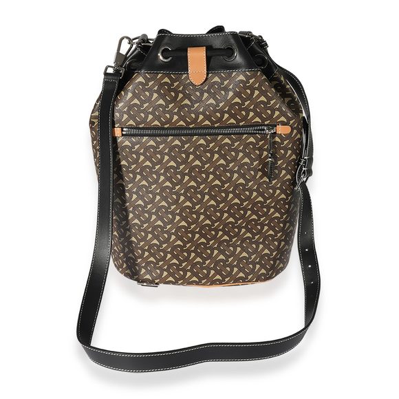 Burberry Bridle Brown TB Canvas Chesterton Bucket Bag - Picture 3 of 7
